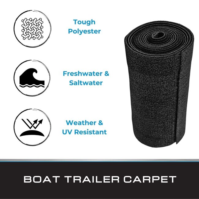 Tie Down 11 in. x 12 ft. Black Bunk Carpet