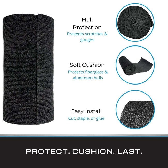 Tie Down 11 in. x 12 ft. Black Bunk Carpet