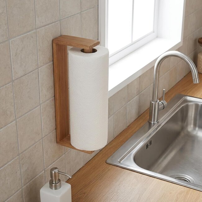 Teak Paper Towel Holder