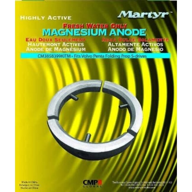 Martyr Anodes Volvo Penta Anode Kit Magnesium for Fresh Water | Fits Volvo Folding Prop 3-blade Engine D2-55A, B, C, D, E, F