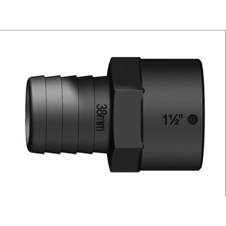 Tru Design Plastics Ltd. Hose Barb, 1-1/2" Straight 1-1/2 BSP Female Thread
