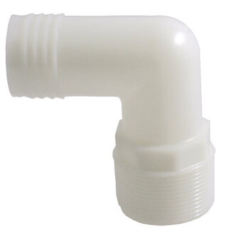 Plumbing & Fixtures 90° 1/2" PT to 5/8" Hose Adaptor Nylon White