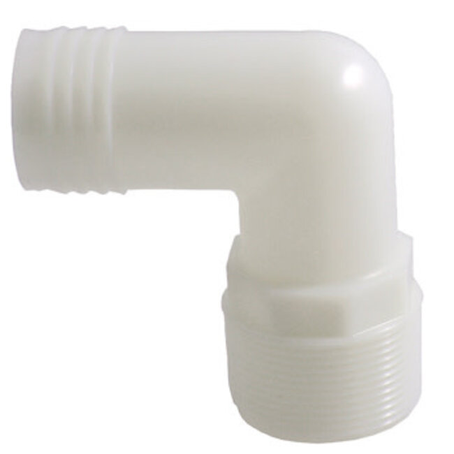 Plumbing & Fixtures 90° 1/2" PT to 5/8" Hose Adaptor Nylon White