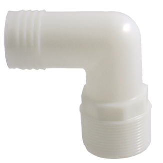 Plumbing & Fixtures 90° 3/4" PT to 3/4" Hose Adaptor Nylon White