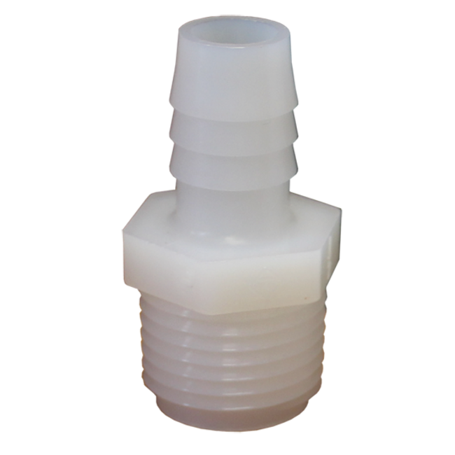 Plumbing & Fixtures Adaptor Male 1" PT to 1" Hose White Nylon