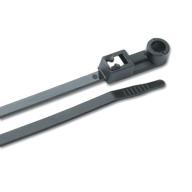 Cable Tie, Self-Cutting, Mounting, 11", UVB, 50pc