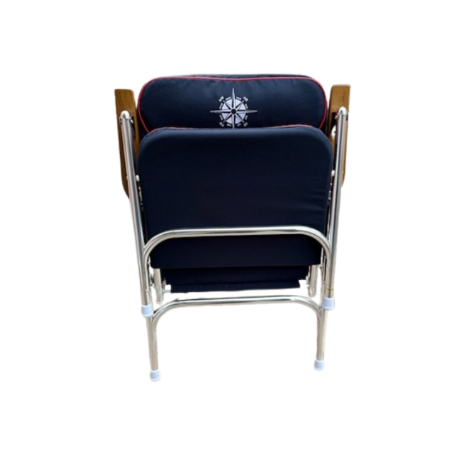 Navy Blue Padded High Back Deck Chair