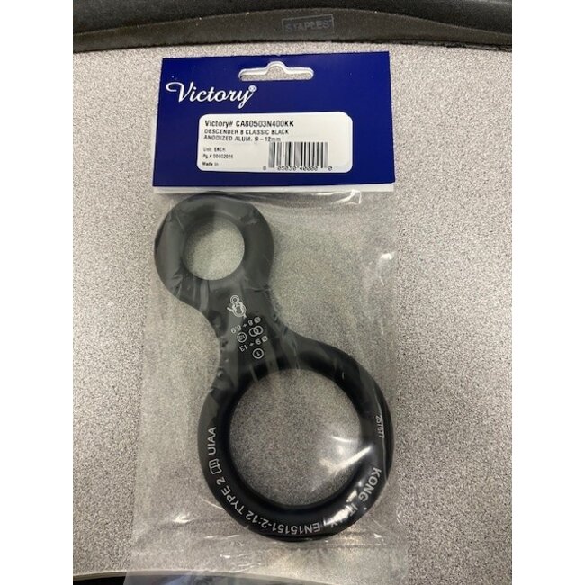 Descender 8 Classic Black Anodized Aluminum 9-12mm