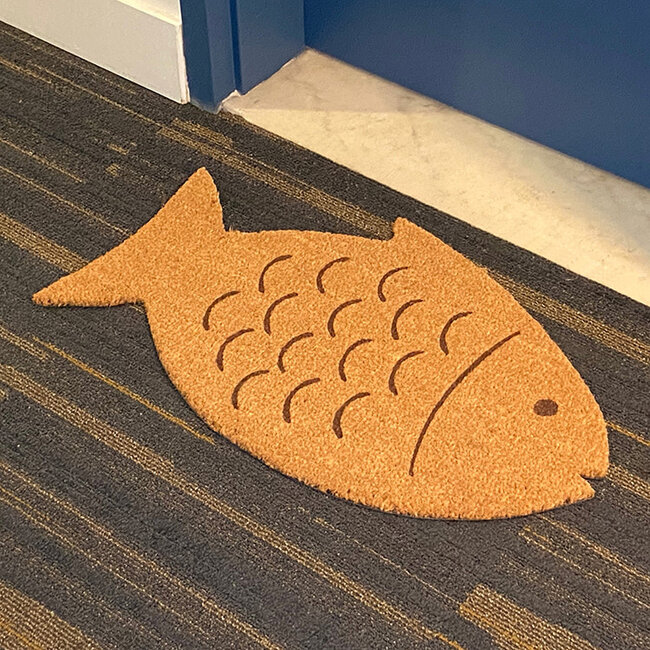 Kikkerland Designs Fish Coir Door Mat