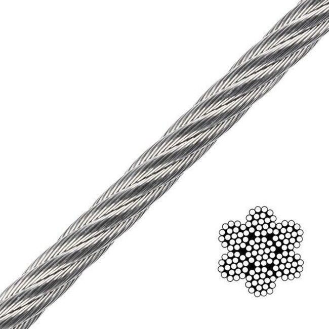 Vanguard Steel 7x19 Stainless Steel Cable AISI 316 Stainless