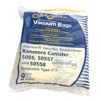 Sacs en papier Kenmore  Canister Type C 5055, 50557, 50558 (pqt de 9)