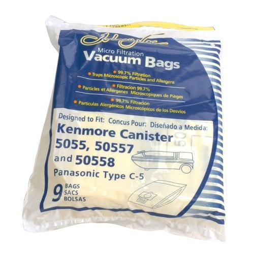 Kenmore Sacs en papier Kenmore  Canister Type C 5055, 50557,50558 (pqt de9)