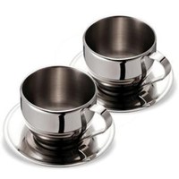 Set of 2 150ml stainless steel cappuccino cups