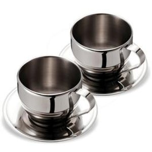 Danesco Set of 2 150ml stainless steel cappuccino cups