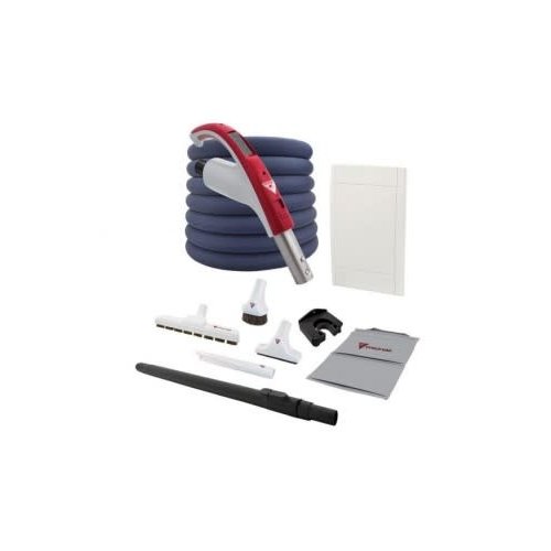 Cyclovac Combo Rétraflex - Aspirateur central CycloVac GS125 avec 1 prise Rétraflex comprenant les accessoires et l'ensemble d'installation 40 pieds