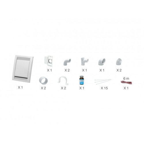 Installation kit 1 white Deco socket (with 15' of pipes) for central Installation kit 1 white Deco socket (with 15' of pipes) for central
