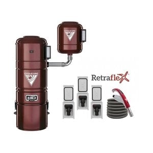 Cyclovac CycloVac central vacuum 2 motors H7525 + 3 Retraflex Kit with 50 foot hoses