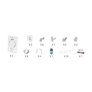 Kit installation 2 prises Déco blanches (avec 30' de tuyaux)