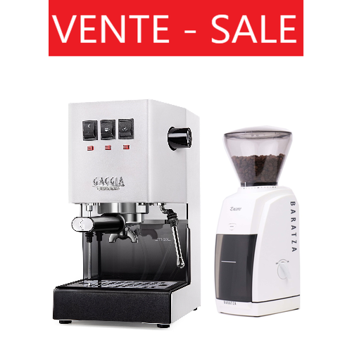 Gaggia Gaggia Classic Pro Stainless White + Baratza Encore White Grinder Bundle Gaggia Gaggia Classic Pro Stainless White + Baratza Encore White Grinder Bundle