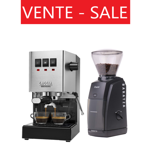 Gaggia Gaggia Classic + Pro Stainless Steel + Baratza Encore Black Bundle Gaggia Gaggia Classic + Pro Stainless Steel + Baratza Encore Black Bundle