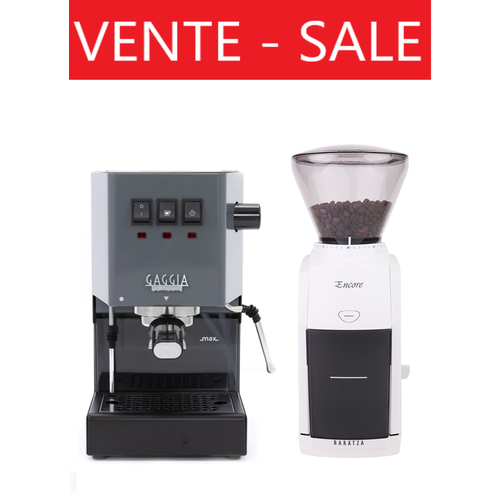 Gaggia Gaggia Classic Industrial Grey + Baratza Encore White Bundle Gaggia Gaggia Classic Industrial Grey + Baratza Encore White Bundle