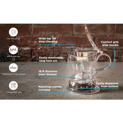 Grosche ABERDEEN Clear Smart Tea Steeper 1000mL