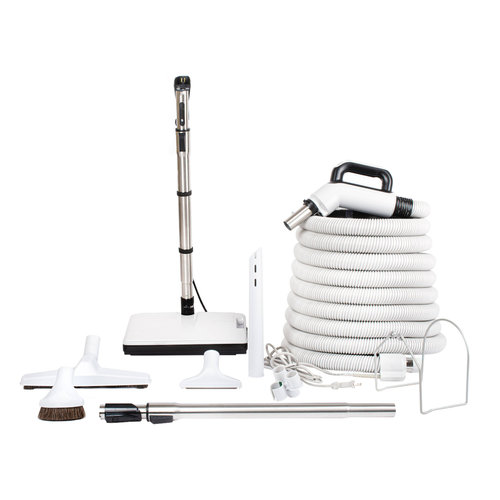 Kit d'accessoires pour aspirateur central avec boyau 30 pieds et balai électrique Sweep & Groom