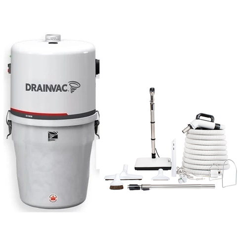 Drainvac  DrainVac S1008 - 800 air watts with deluxe 35' hose, attachments & deluxe power brush