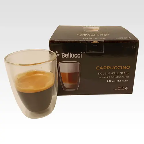 Bellucci Bellucci Verre cappuccino double paroi 240 ml (boite de 4)