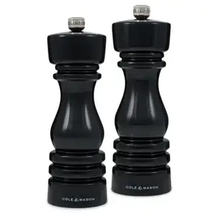 Cole & Mason London Salt and Pepper Mill Gloss Black 18 cm / 7'' C&M