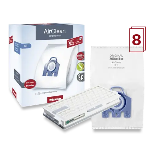 Miele Combo Valeur Miele : 8 Sacs GN et un filtre HEPA SFHA50 Miele Combo Valeur Miele : 8 Sacs GN et un filtre HEPA SFHA50