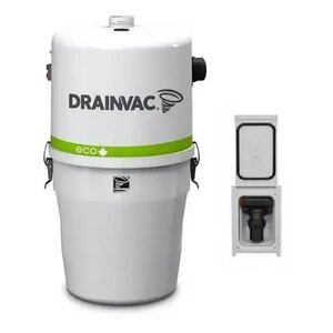 Drainvac Retraflex Combo - DrainVac Eco with 1 Retraflex outlet including installation kit, accessories and a 30-foot retractable hose