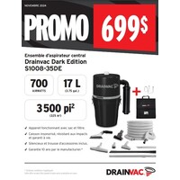 Combo DrainVac  S1008 Dark Edition avec trousse d'accessoires de luxe et 5 accessoires en prime