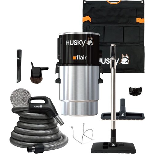Husky Husky Flair 651 AW central vacuum cleaner with 30' hose deluxe accessory kit Husky Husky Flair 651 AW central vacuum cleaner with 30' hose deluxe accessory kit