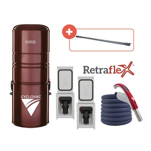 Cyclovac Cyclovac GS525 with Retraflex attachment kit with 2 inlets and two 40' hose