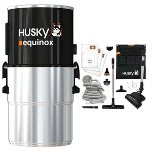 Husky Aspirateur central Husky Equinox 756 AW avec trousse d'accessoires de luxe et balai électrique