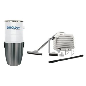 DuoVac Aspirateur central DuoVac Air10 / 650 AW + Kit d'accessoires de luxe avec boyau de 35 pieds