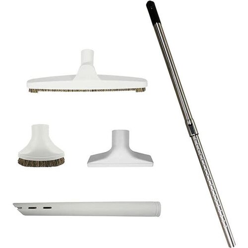 Central Vacuum Stainless Steel Telescopic Wand Set and Cleaning Kit