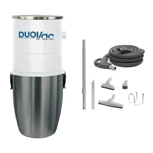 DuoVac Aspirateur central DuoVac Air10 / 650 AW + Kit d'accessoires de luxe avec boyau de 35 pieds DuoVac Aspirateur central DuoVac Air10 / 650 AW + Kit d'accessoires de luxe avec boyau de 35 pieds