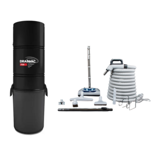 Drainvac DrainVac DV700 central vacuum with 35' hose and electric accessory kit Drainvac DrainVac DV700 central vacuum with 35' hose and electric accessory kit