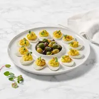 Assiette oeufs mimosa et huitres en porcelaine Ricardo 063776