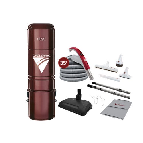Cyclovac Aspirateur central Cyclovac H625 / 700 Airwatts Avec trousse d'accessoires et boyau électrique de 35 pieds