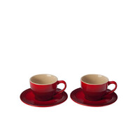 Deux tasses à cappuccino classiques 200 ml Cerise Le Creuset