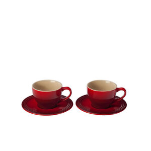 LeCreuset Deux tasses à cappuccino classiques 200 ml Cerise Le Creuset LeCreuset Deux tasses à cappuccino classiques 200 ml Cerise Le Creuset