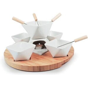 Zyliss Fondue au chocolat avec base en bois Swissmar Rubik  F66329