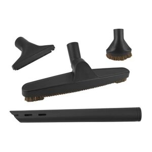 Vacuum Brush Kit - Floor Brush - Dusting Brush - Upholstery Brush - Crevice Tool - Black