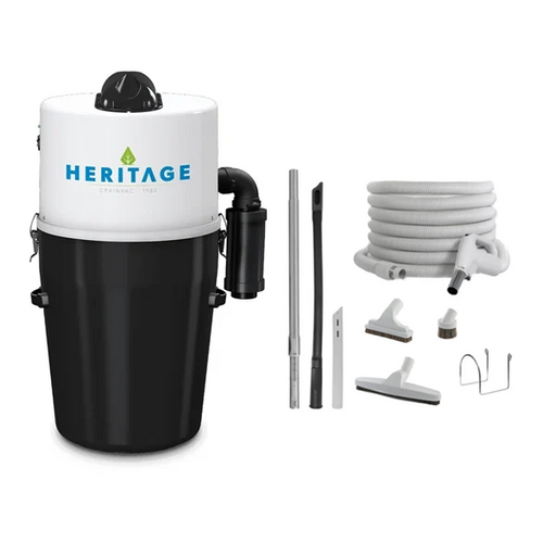 Drainvac DrainVac Heritage Central Vacuum / 700 Air watts + 35' foot hose deluxe accessory kit