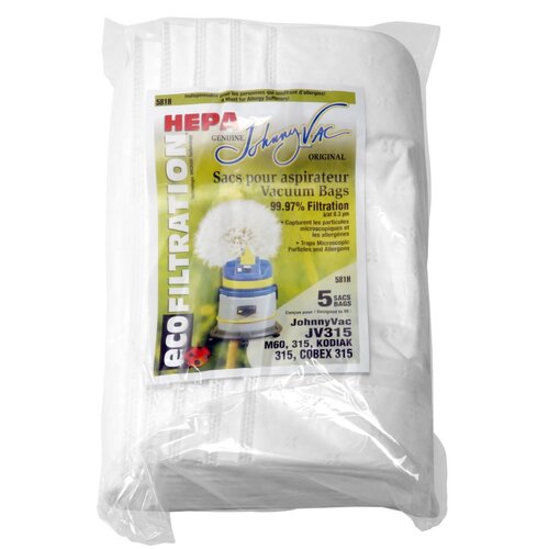 JohnnyVac JohnnyVac JV315 Bags (pqk of 5) JohnnyVac JohnnyVac JV315 Bags (pqk of 5)