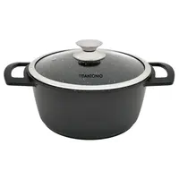 Casserole 24cm avec couvercle en verre antiadhésif 5L Vitantonio