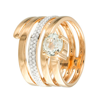 White Topaz & Diamond Ring